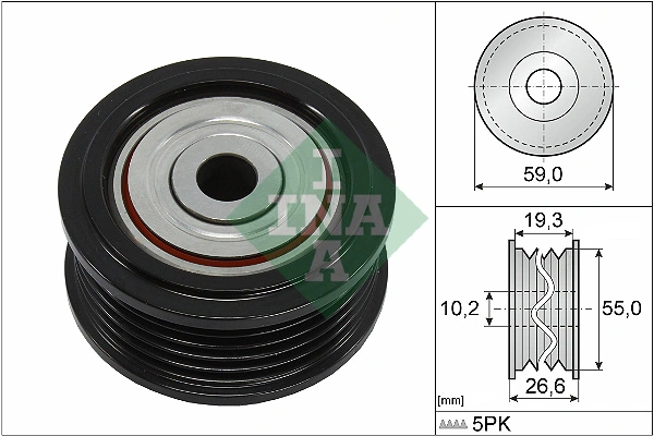 Deflection/Guide Pulley, V-ribbed belt